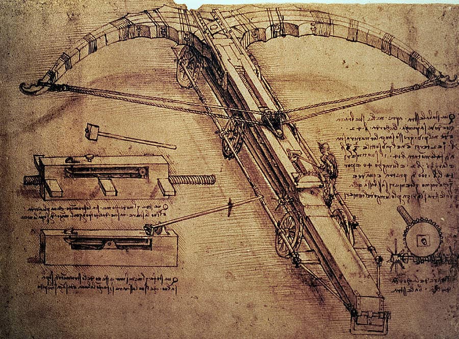Design for a Giant Crossbow - by Leonardo da Vinci