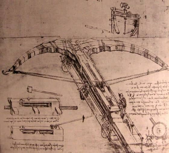 Design for an Enormous Crossbow - by Leonardo da Vinci