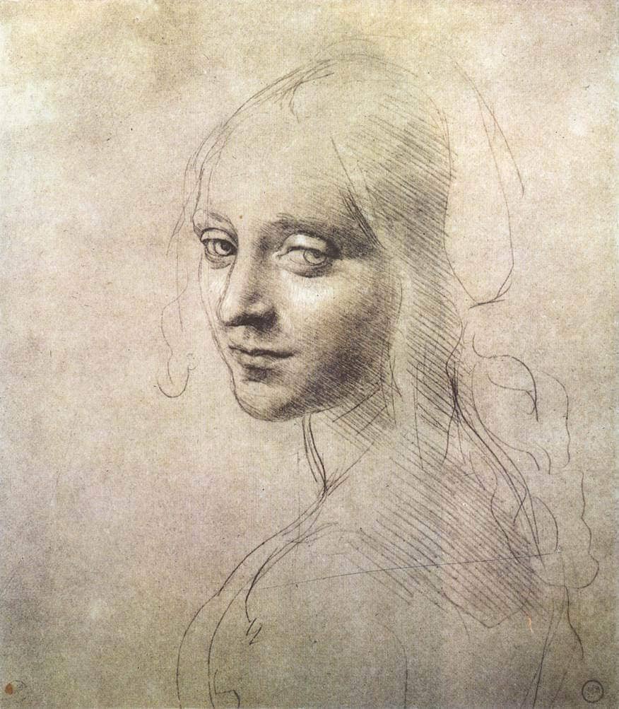 Head of a Girl - by Leonardo da Vinci