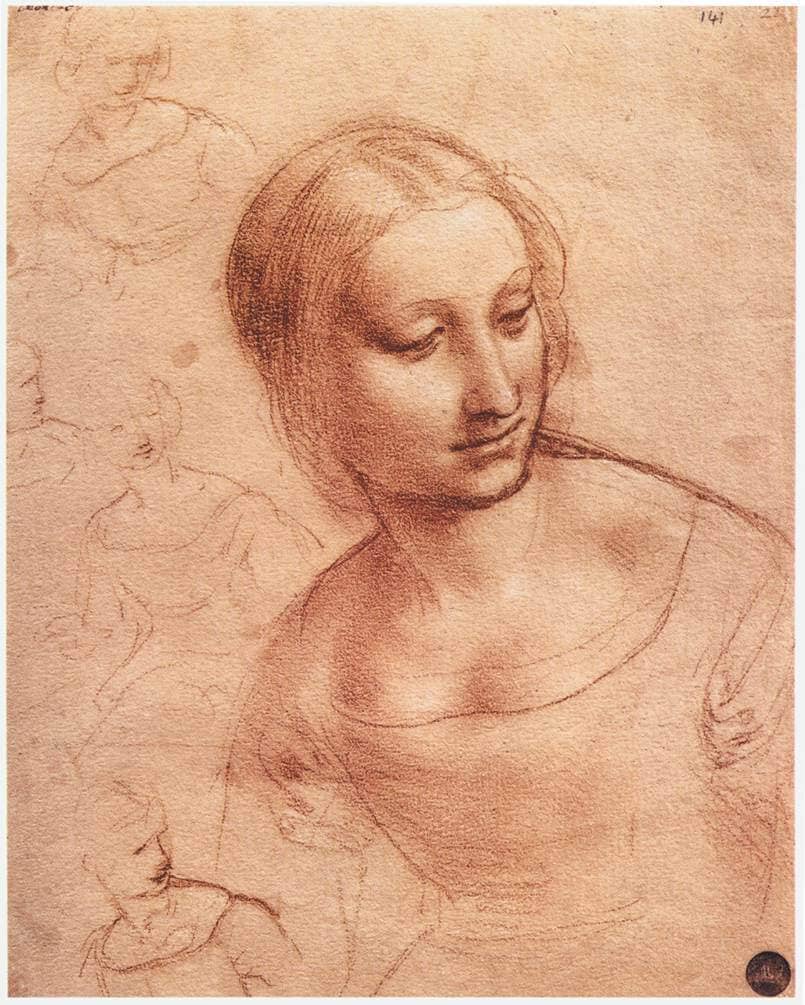 Study for Madonna with the Yarnwinder - by Leonardo da Vinci