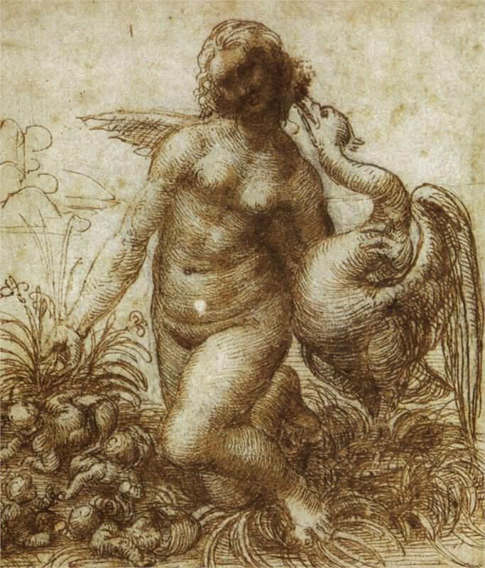 Study for the Kneeling Leda - by Leonardo da Vinci