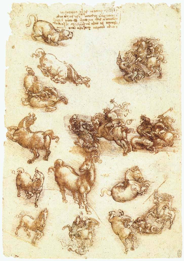 Study Sheet with Horses - by Leonardo da Vinci